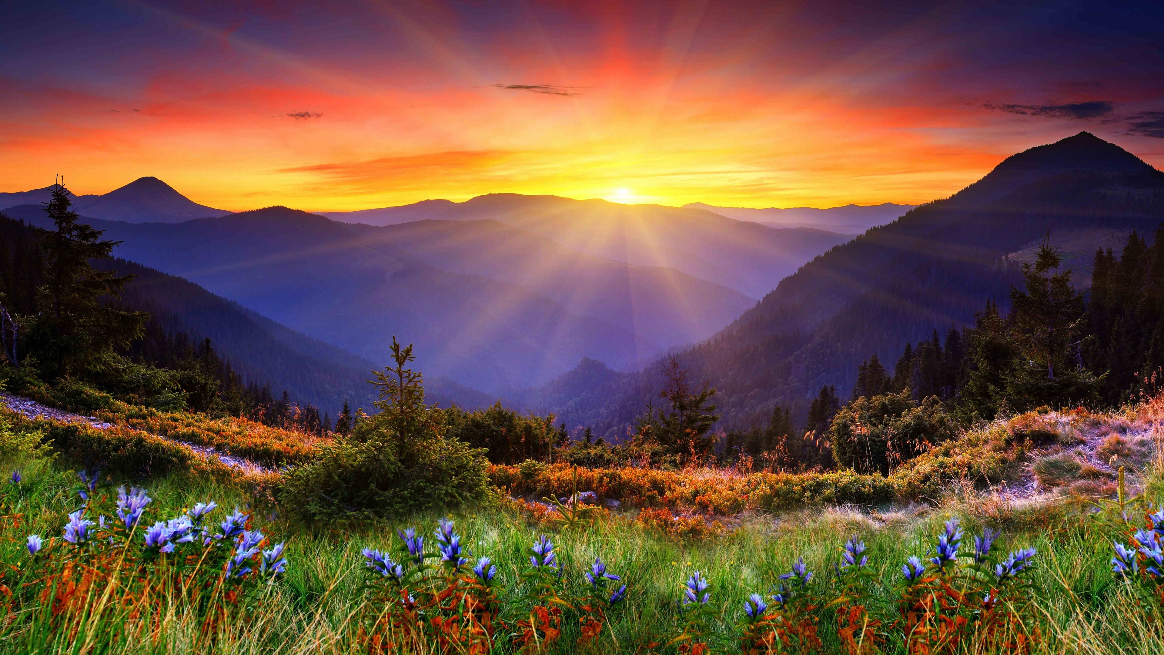 Nature is beautiful. Телевизор Doffler 40gfs67. Рассвет в горах. Прекрасная природа. Закат в горах.